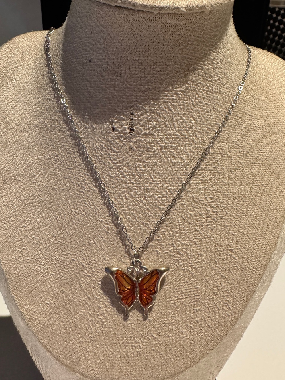 Butterfly Pendant Necklace in Orange - Women's Jewelry